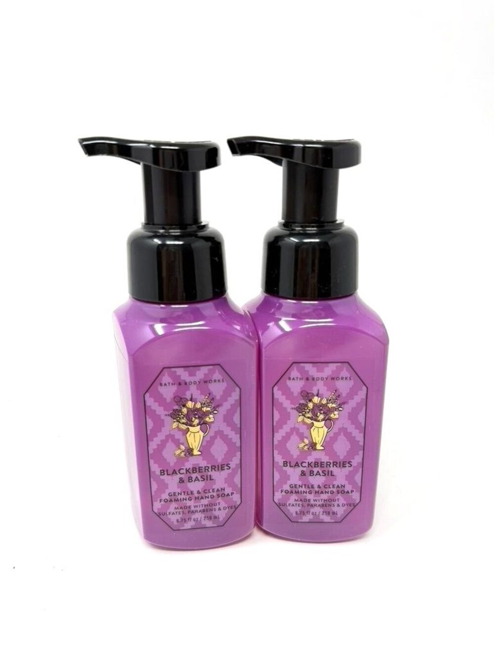 Bath & Body Works 2 Blackberries & Basil Foaming Hand Soap 8.75 Fl Oz Gentle